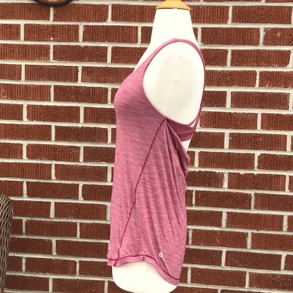 Lululemon Athletica Heathered Mauve Athletic 2-1 Workout Tank Top Size 4 - Picture 11 of 13